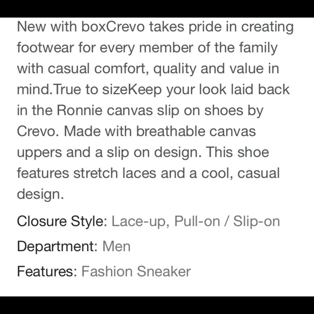 CREVO RONNIE CANVAS BOAT SHOE FLEXIBLE SIZE 10 GRAY